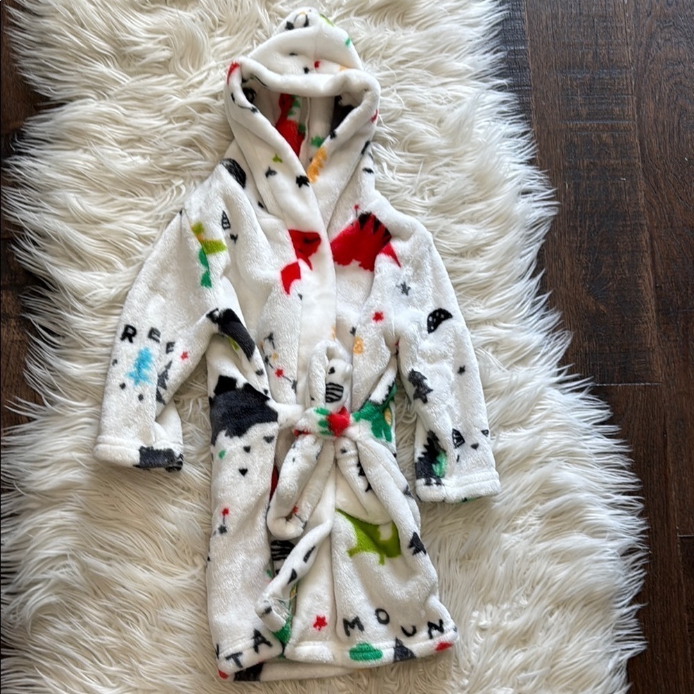 Kids Dinosaur Print Pajama Robe